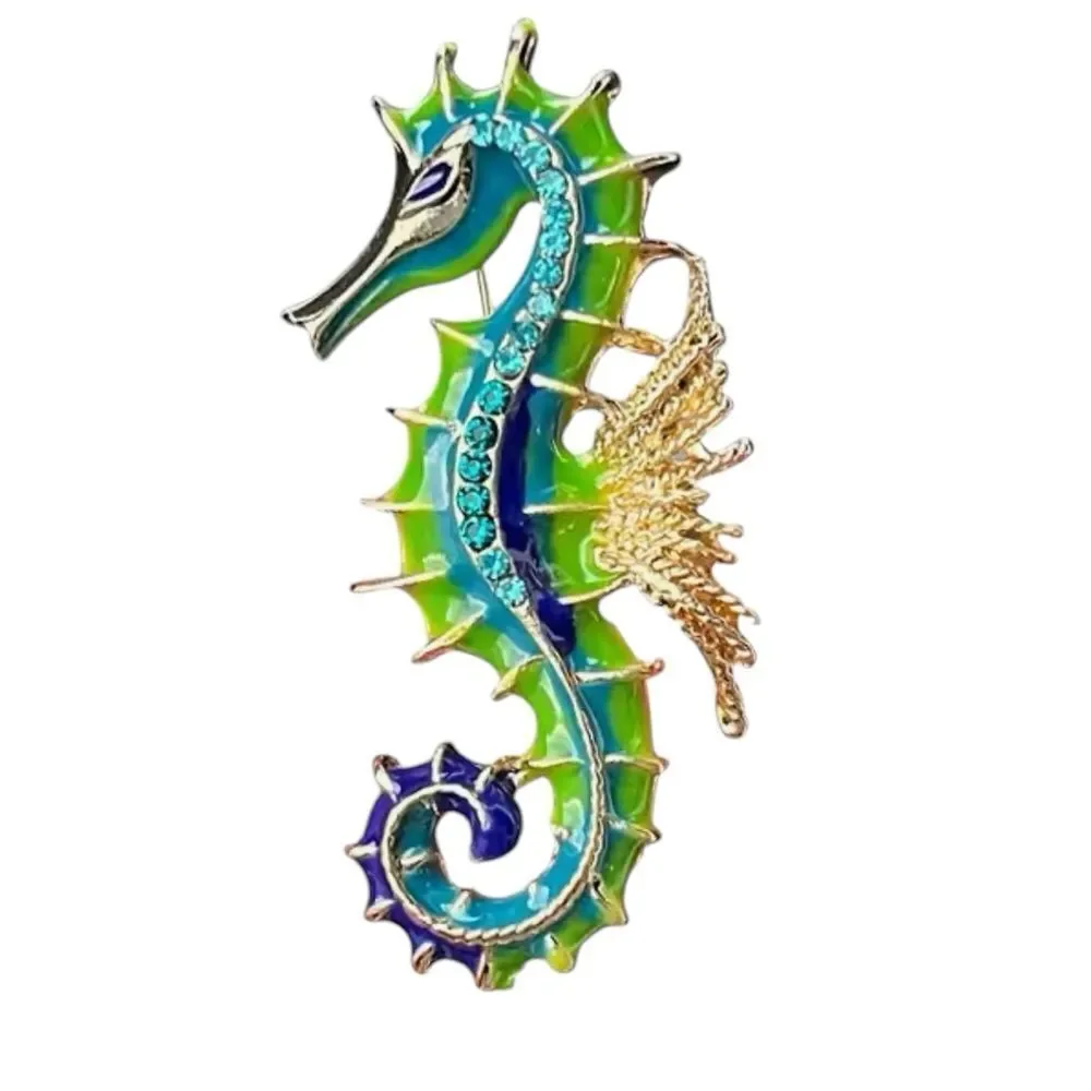 GLAZED SEAHORSE BROOCH‎